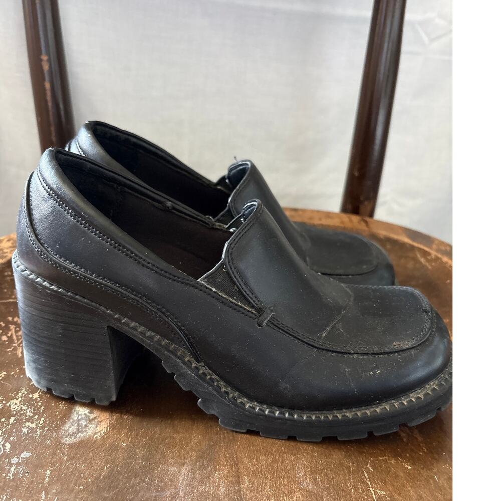 Route 66 Y2K Vintage Witch Goth Core Chunky Heeled Shoes Black 7.5